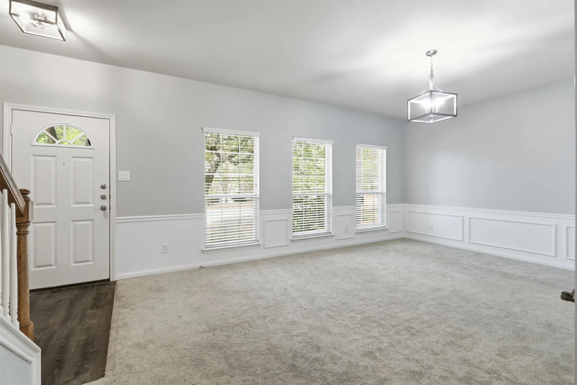 Living room with wainscoting