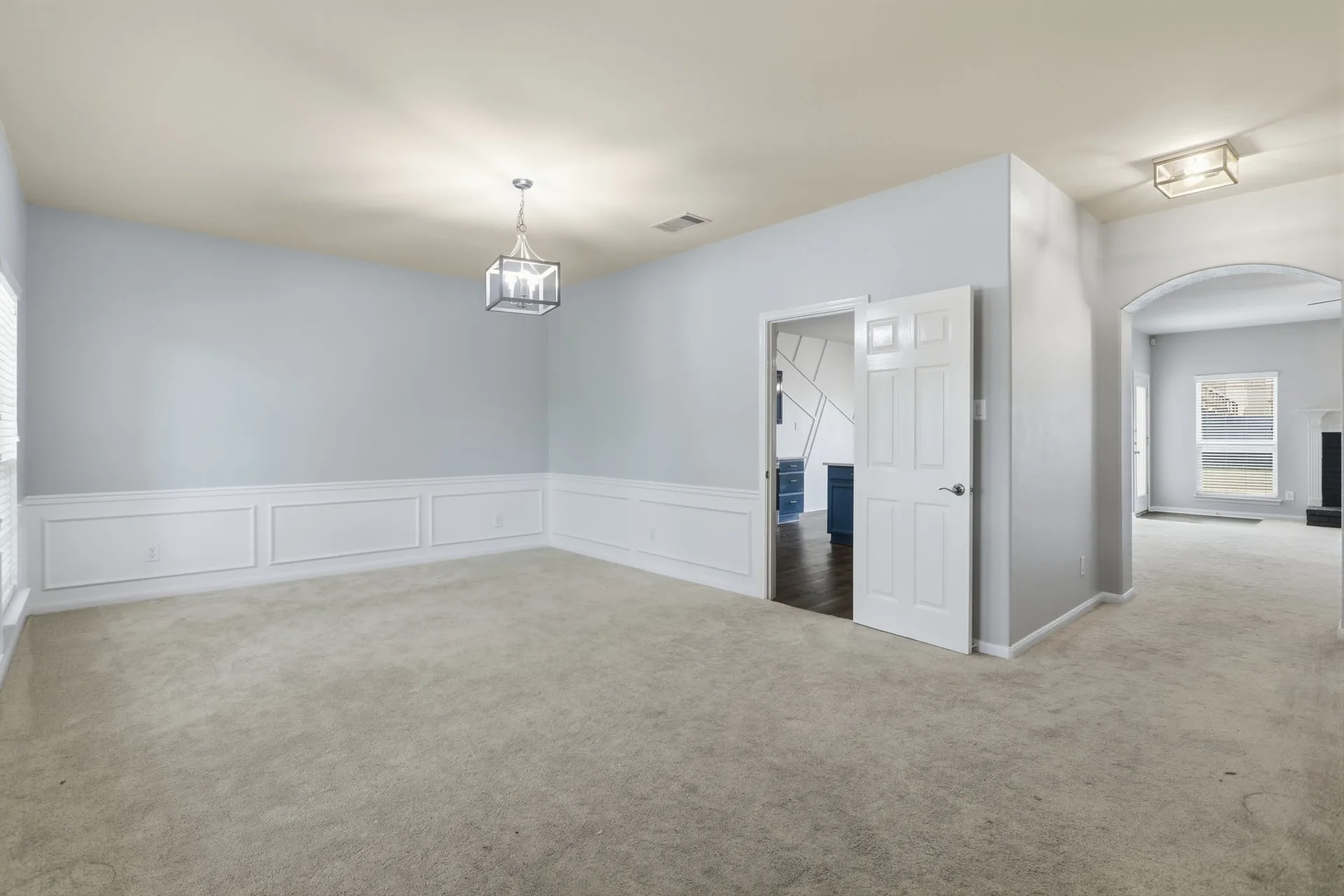 Dining room with wainscoting