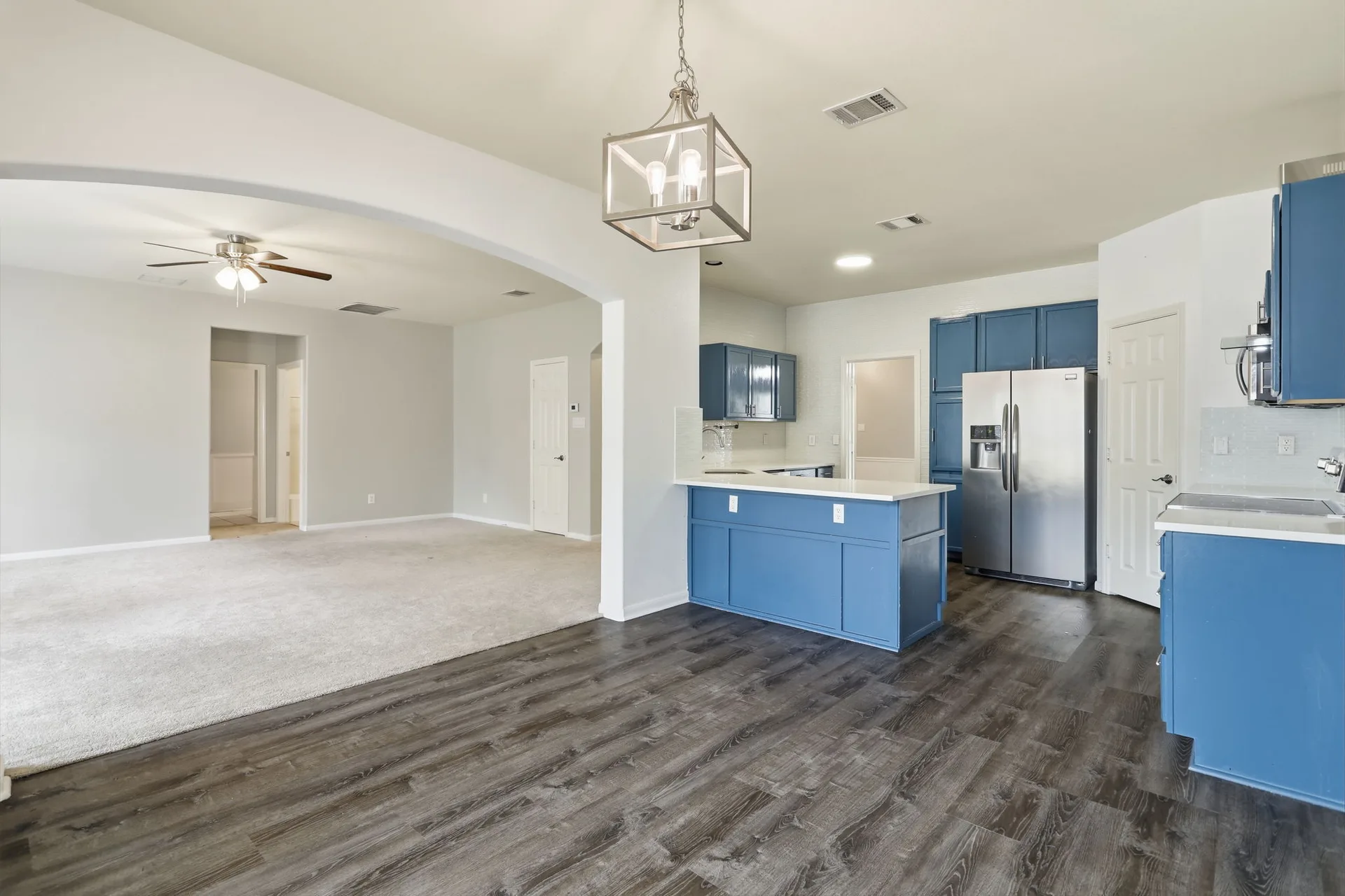 Kitchen open to the living area