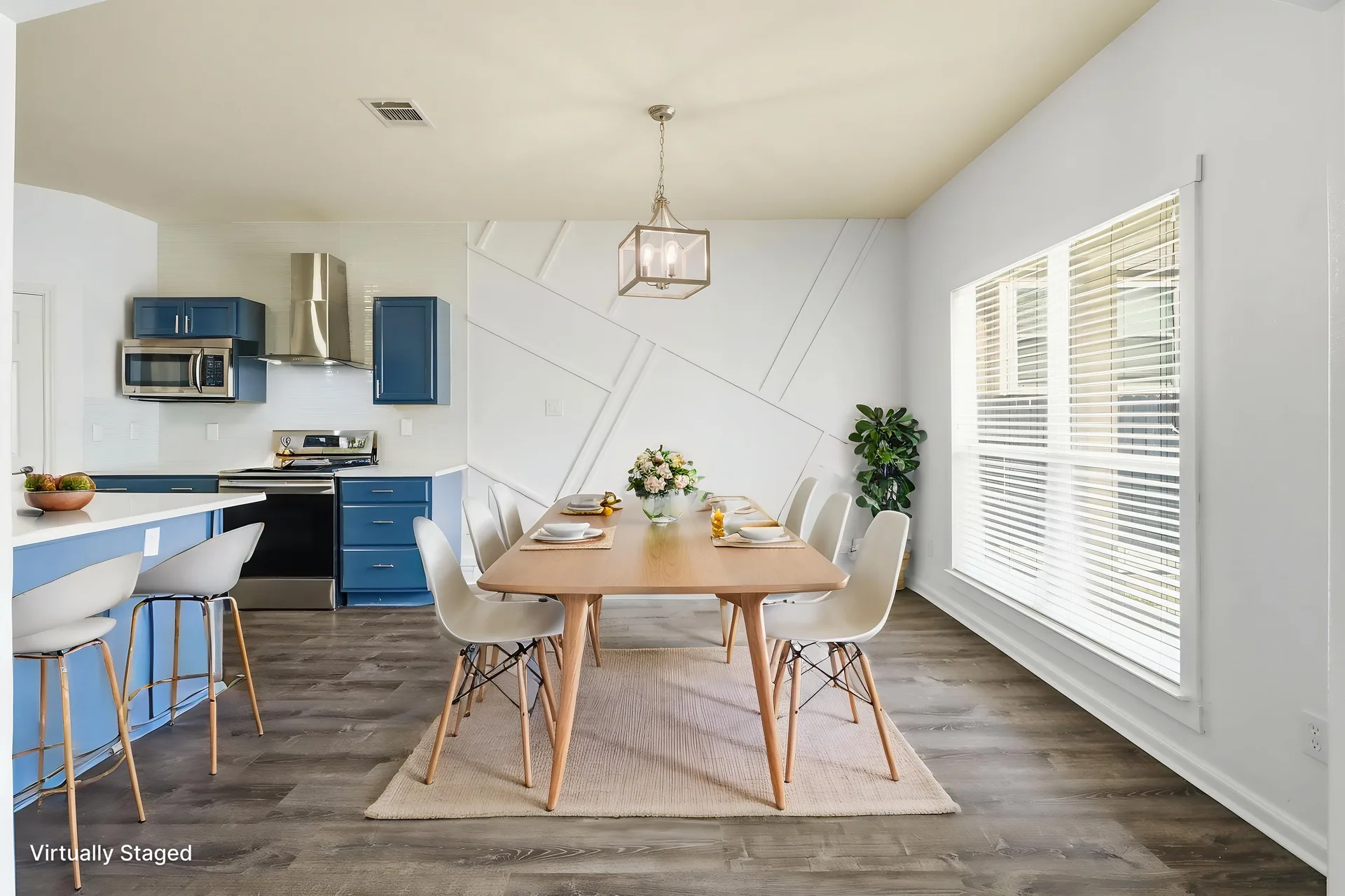 Open dining area beside the kitchen