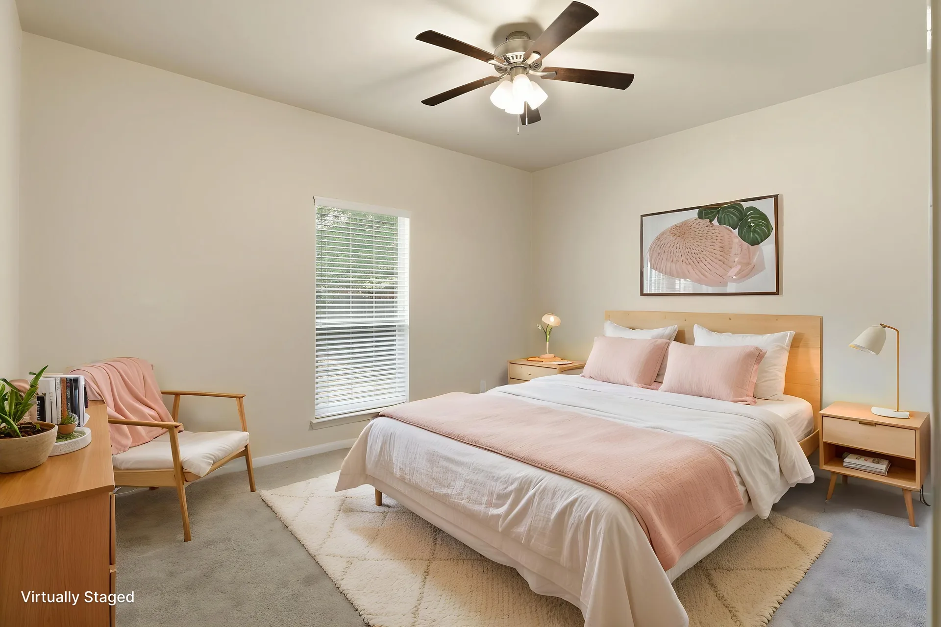 Secondary bedroom, styled