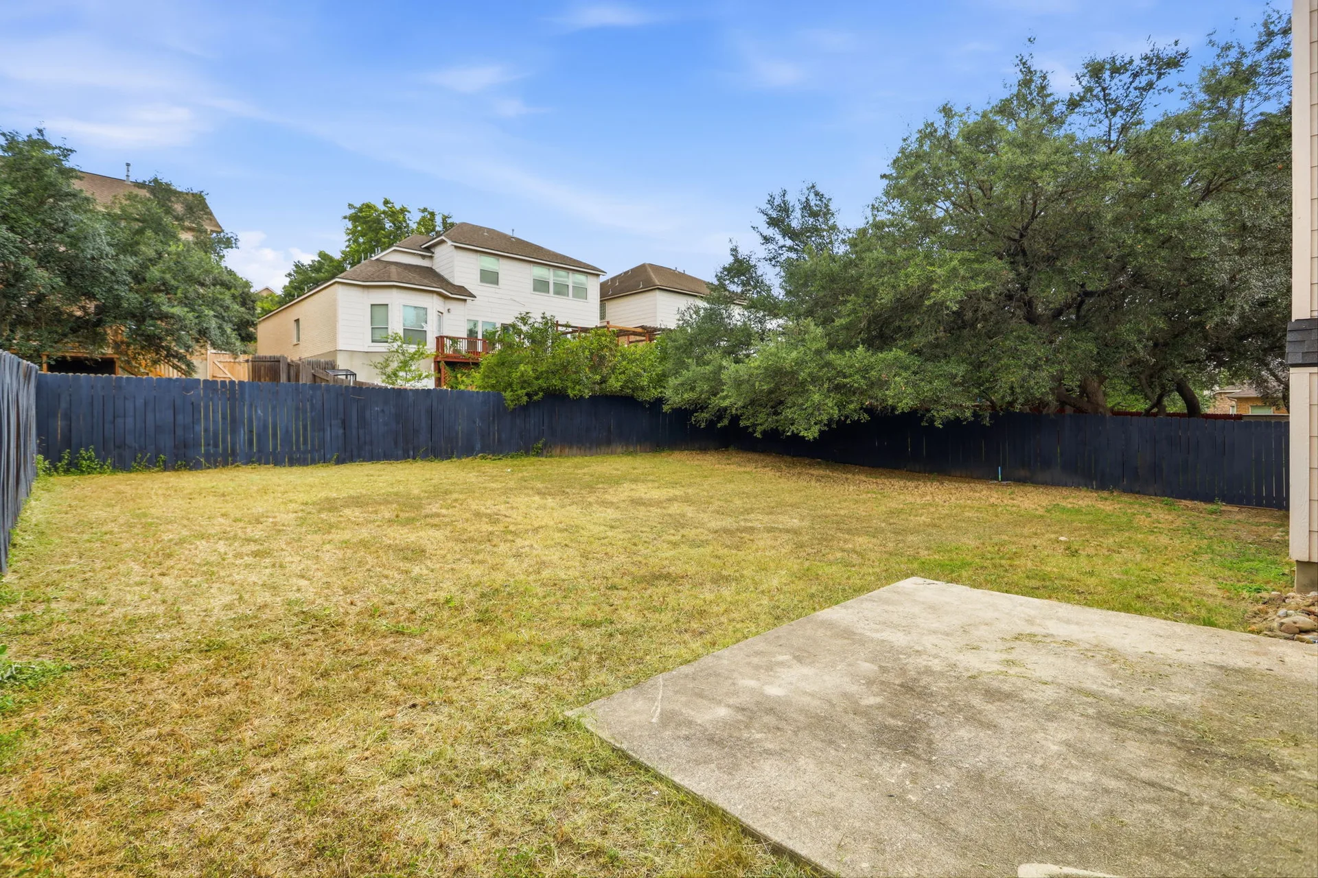 Backyard lawn and patio