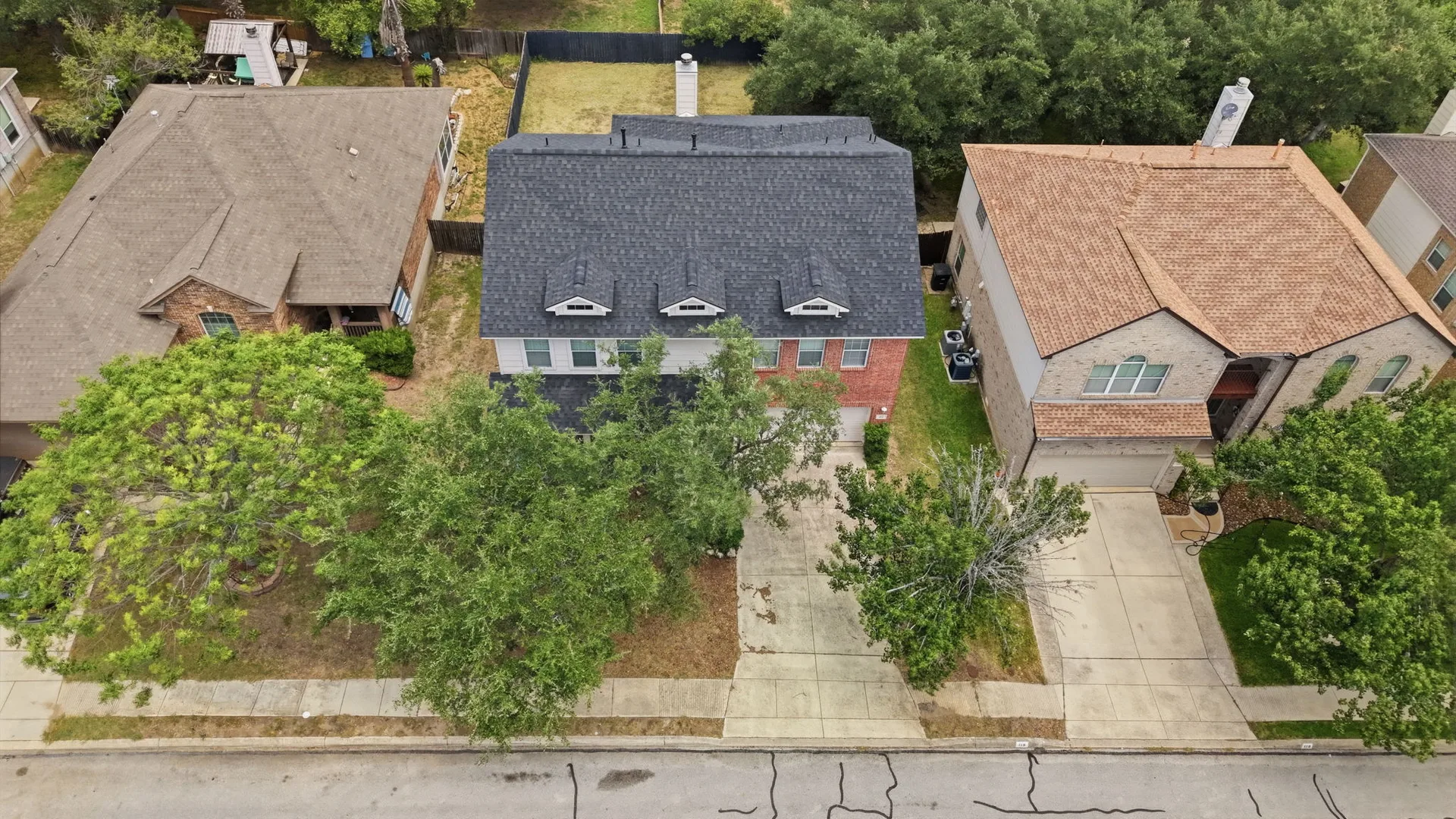Aerial view of the roofline at 123 Impala Cir