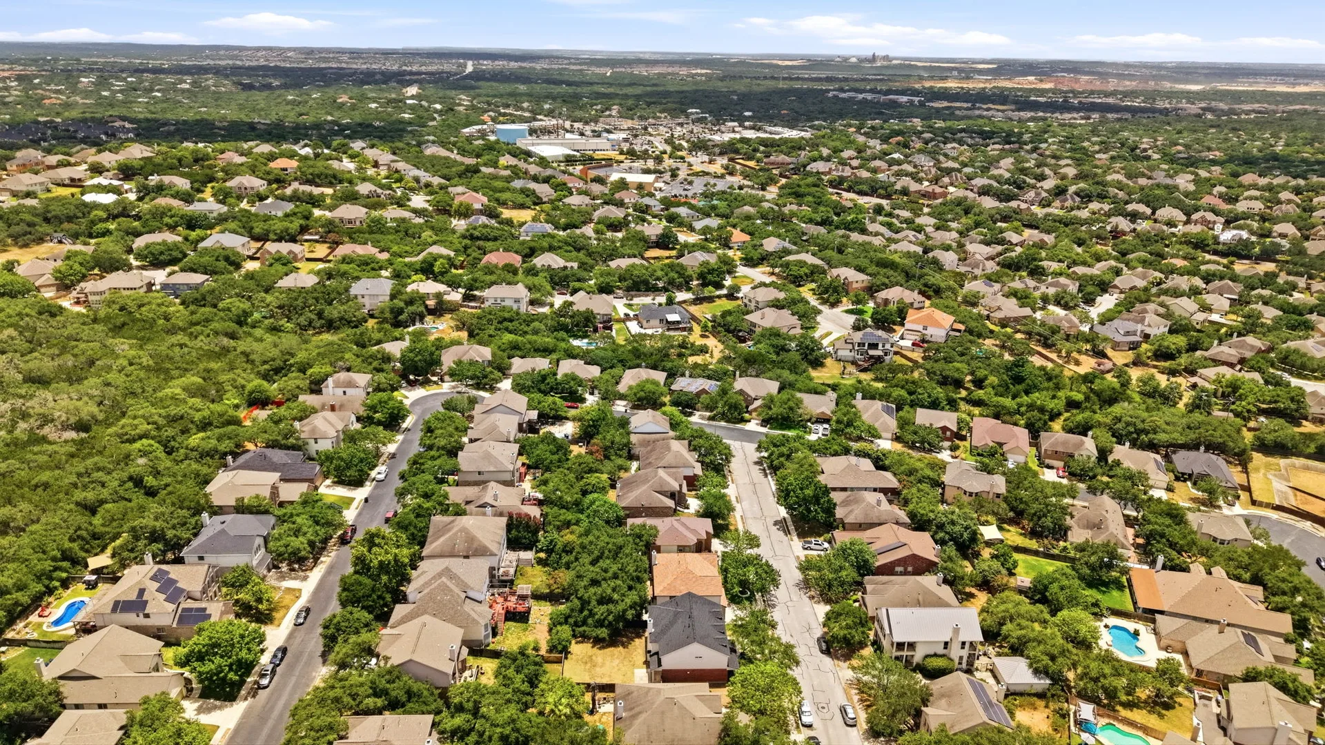 Aerial neighborhood view