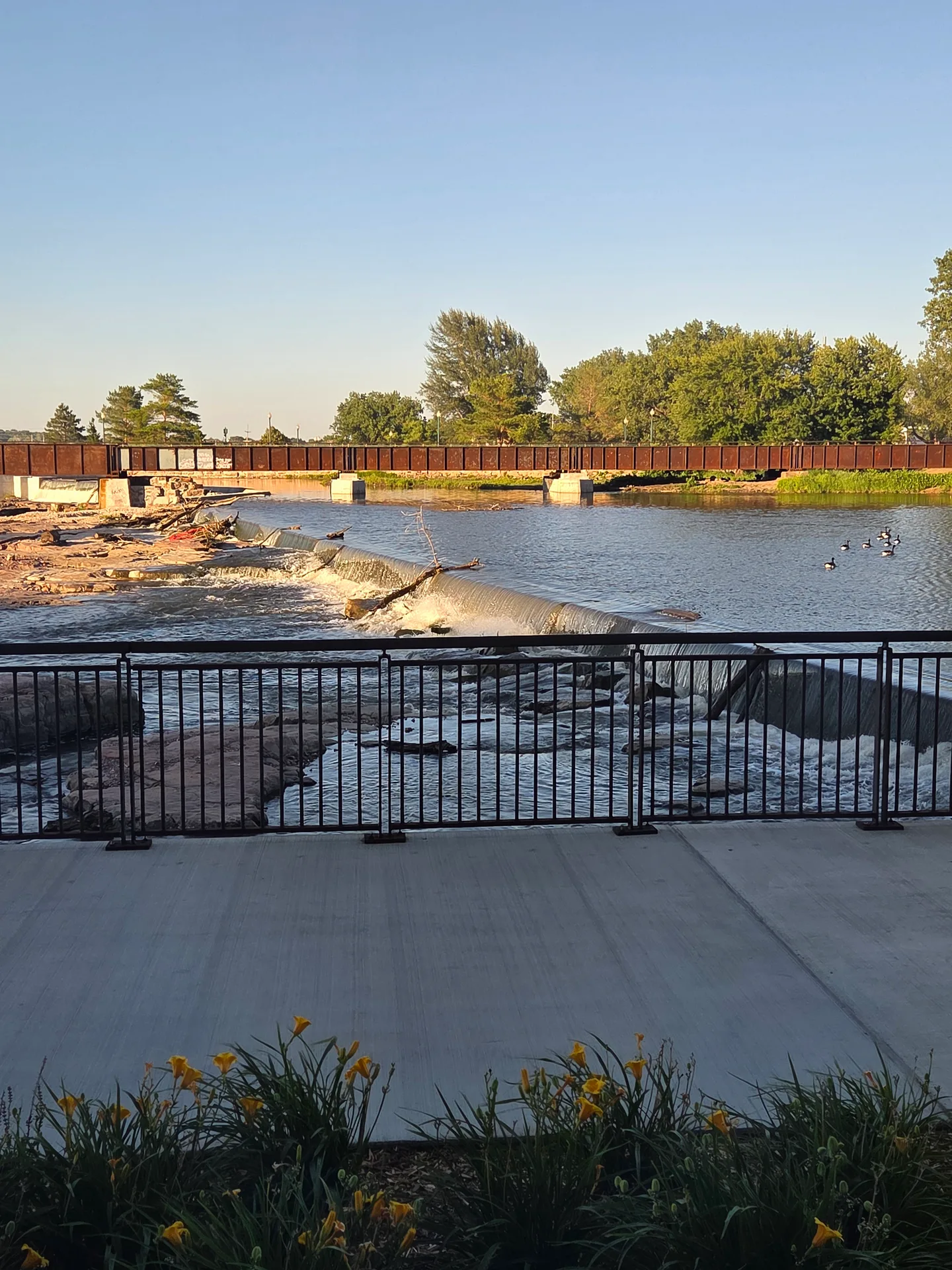Scenic view along the river in Sioux Falls