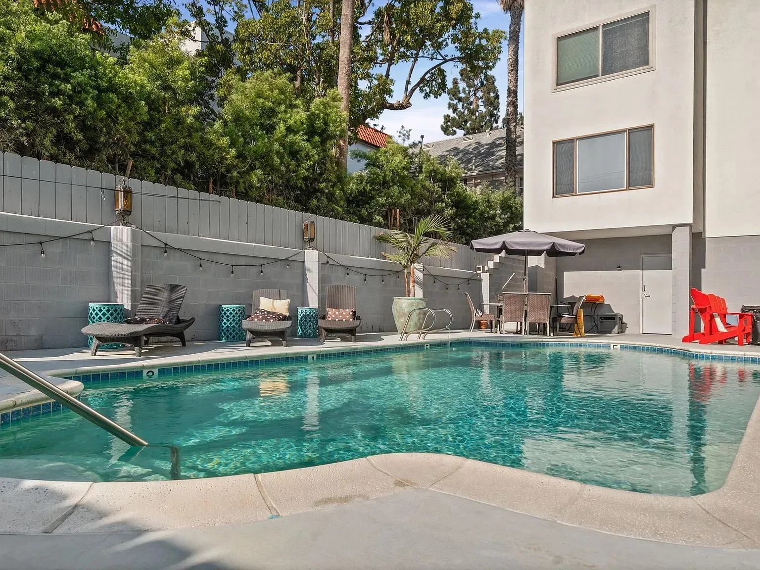 Community pool deck at 140 Walnut Ave in Bankers Hill