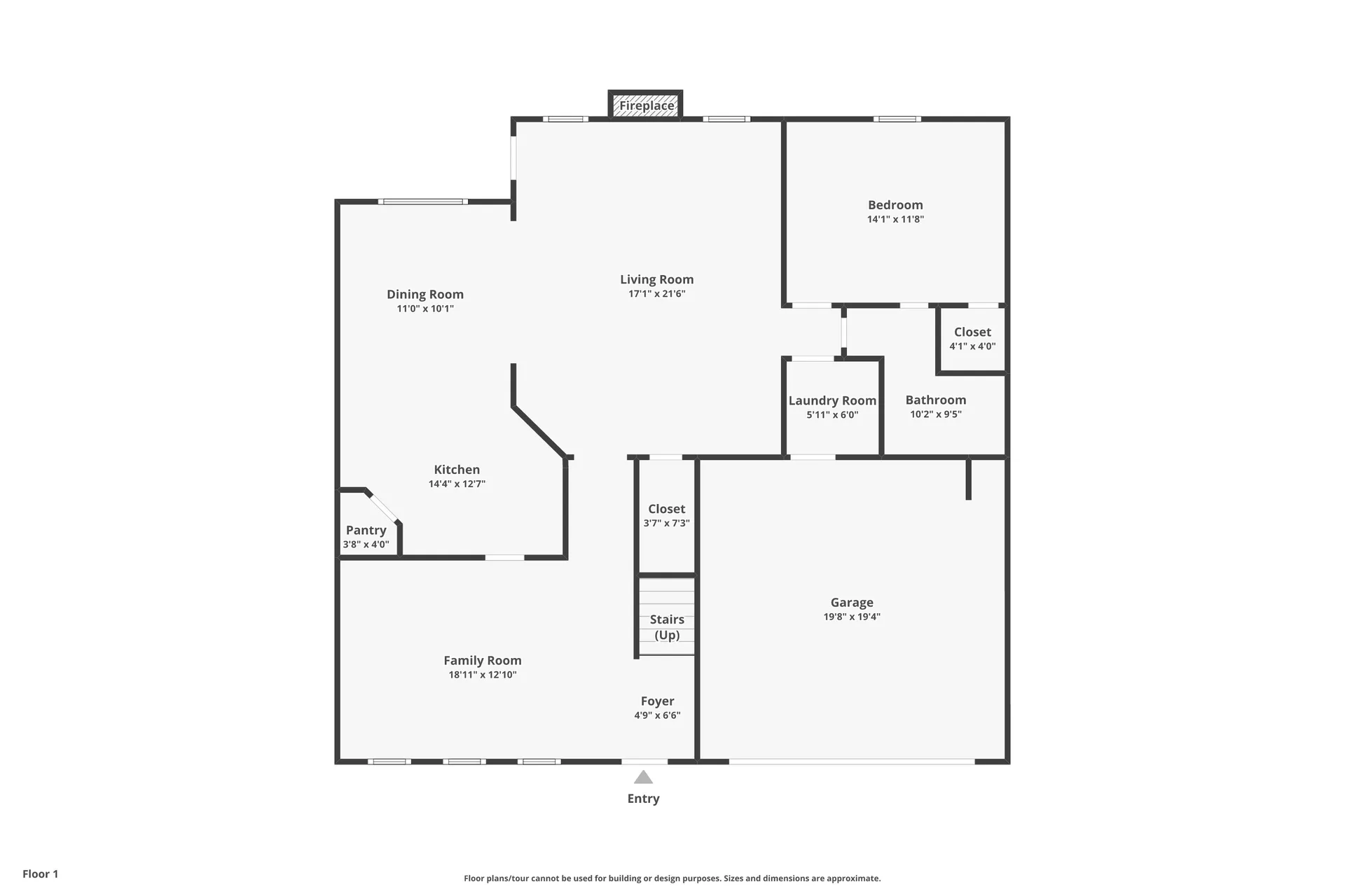 First-level floor plan of 123 Impala Cir