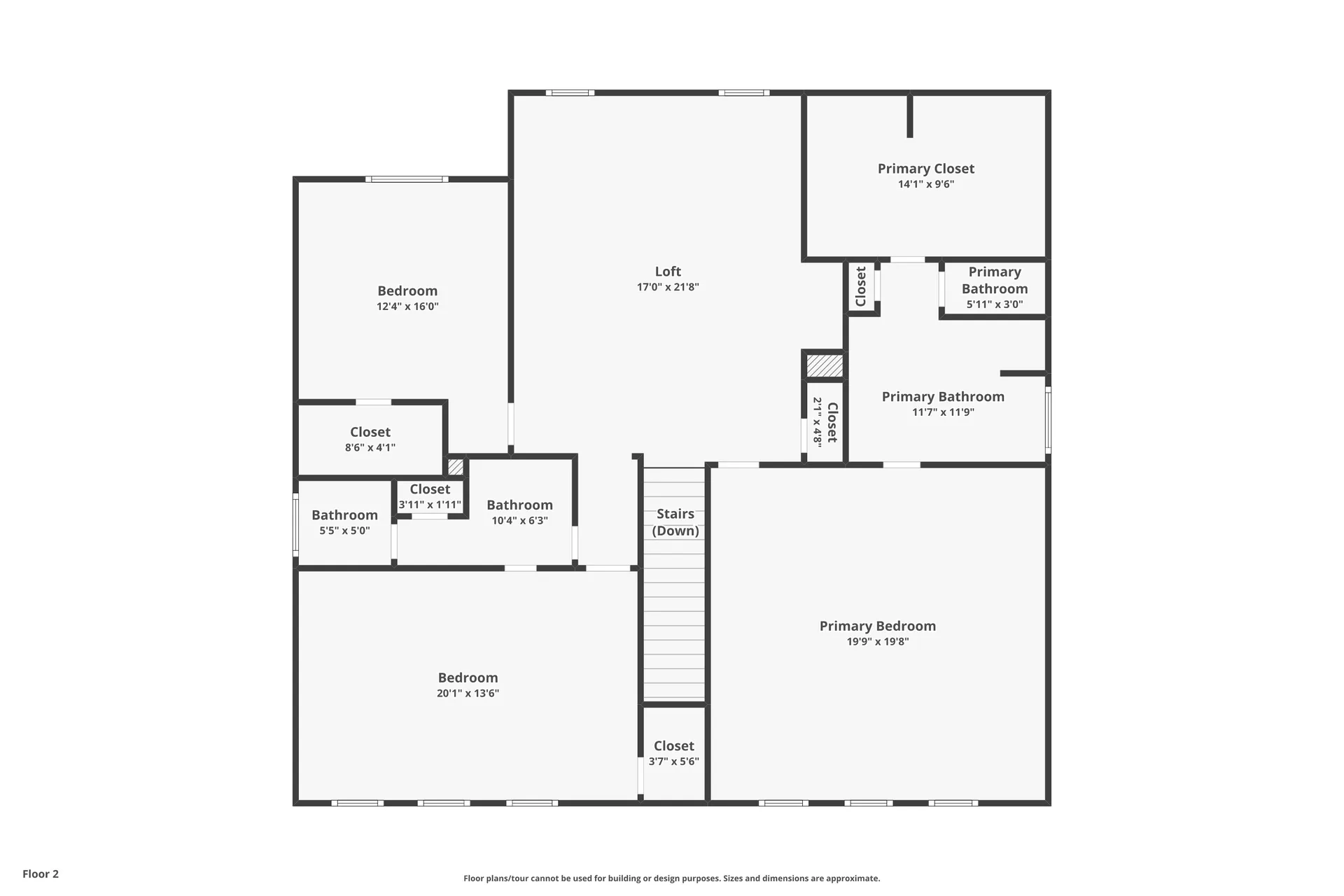 Second-level floor plan of 123 Impala Cir