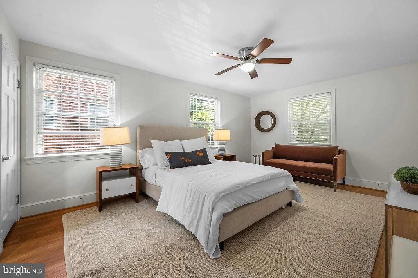 Primary bedroom alternate view with large area rug