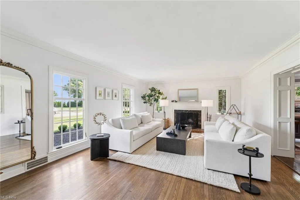 Bright living room at 21891 Avalon Dr in Rocky River, Ohio
