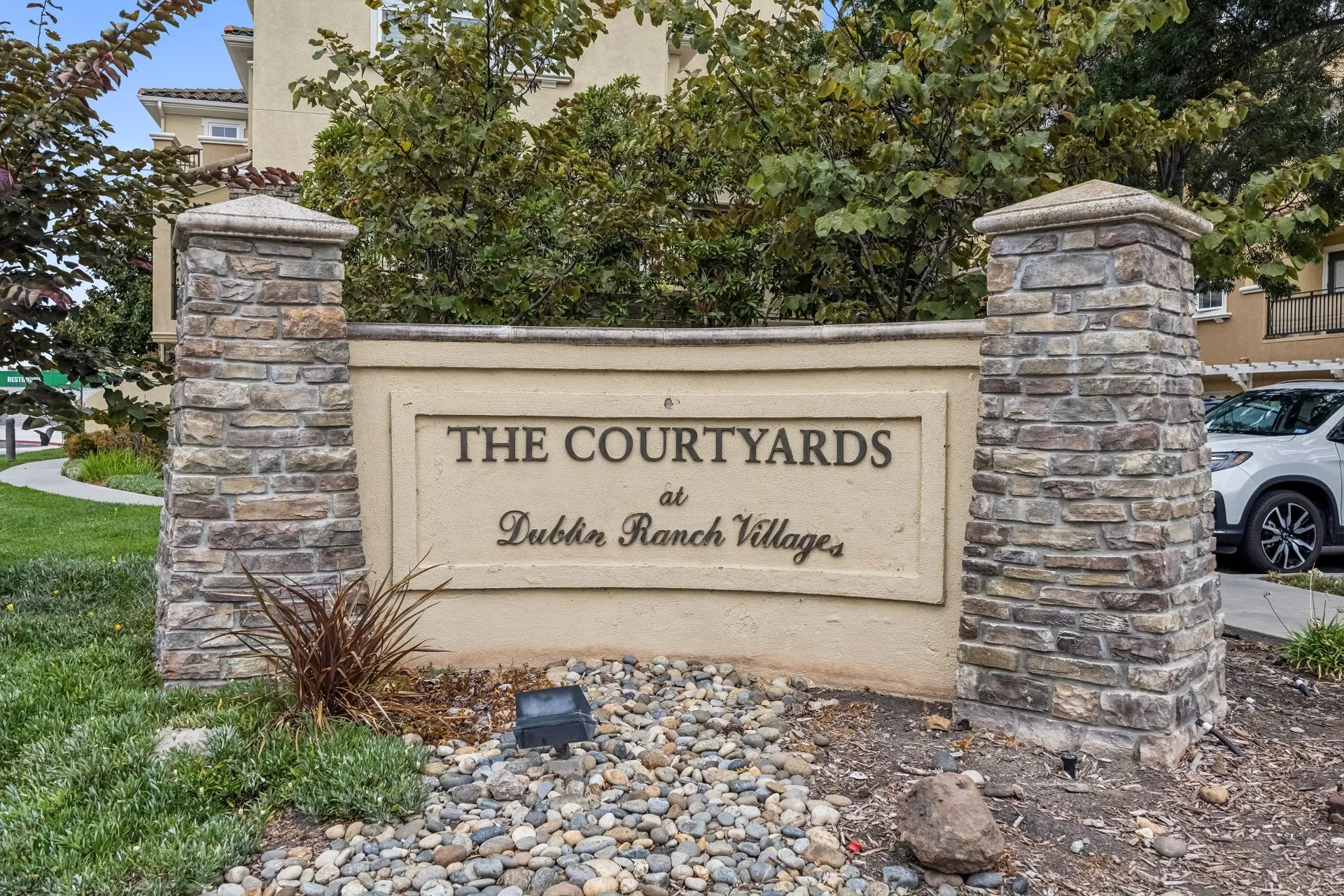 Monument sign for The Courtyards at Dublin Ranch Villages