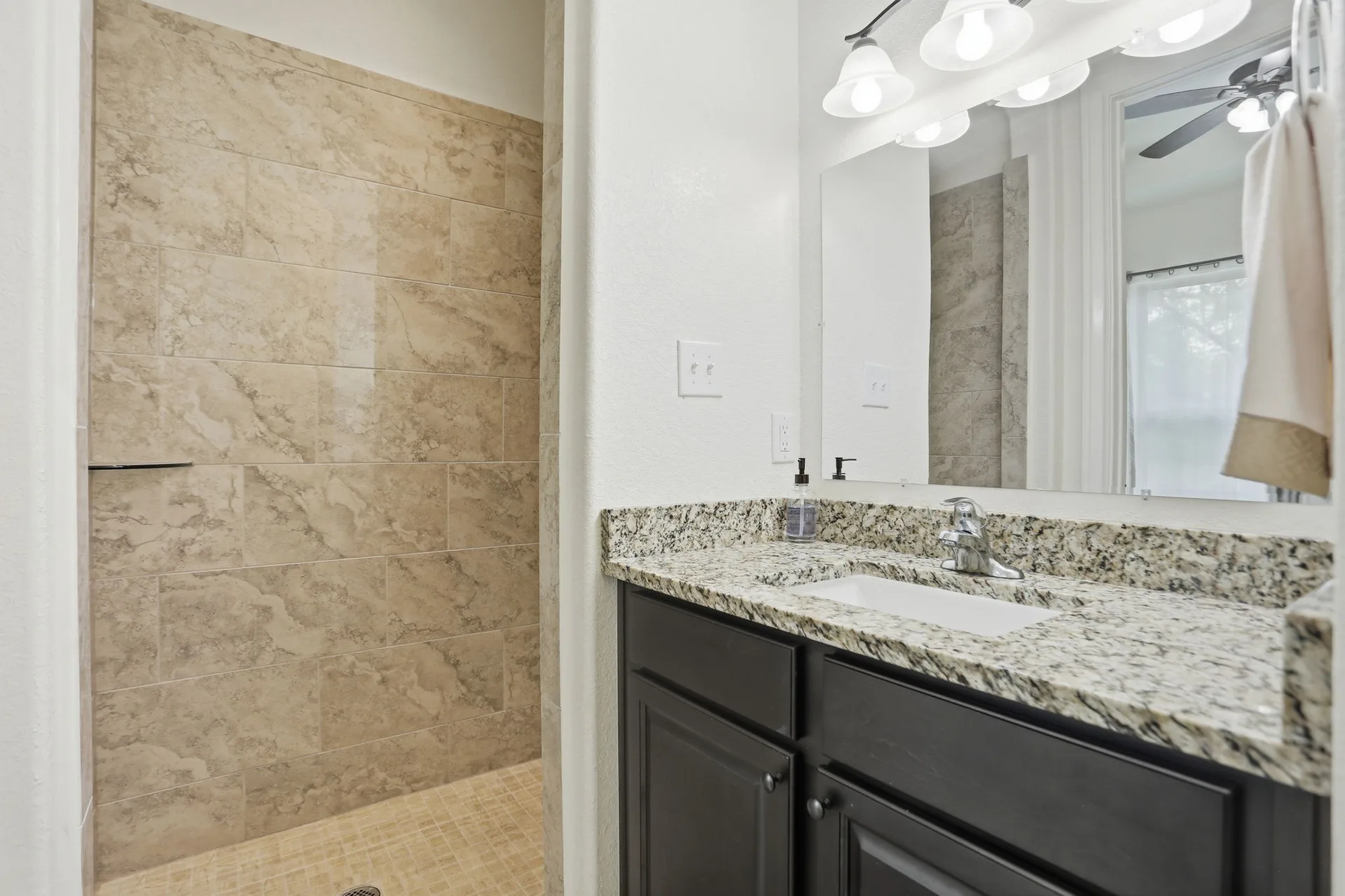 Bath with granite vanity