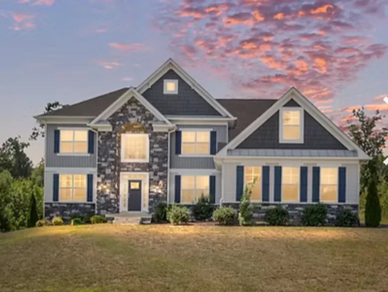 Exterior front facade of a newly constructed home