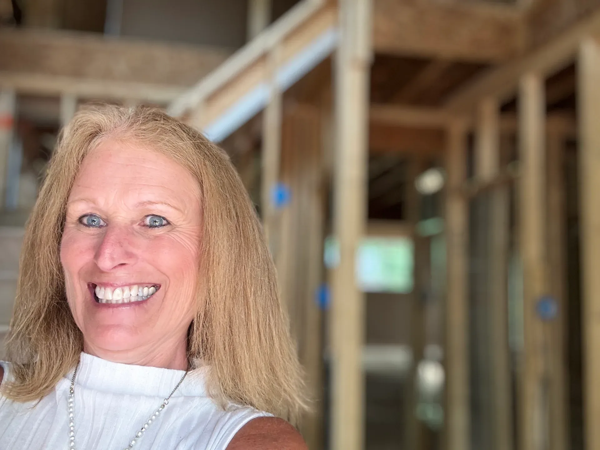 New construction home taking shape at a building site in Virginia