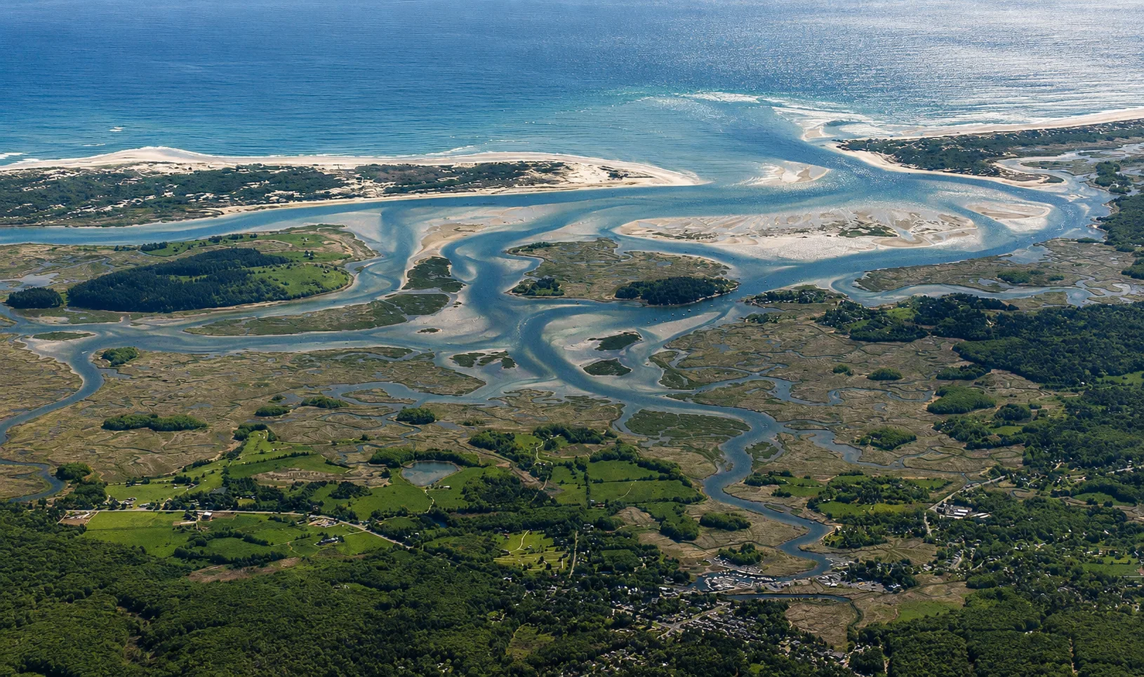 A vast salt marsh landscape along Massachusetts Bay on the North Shore