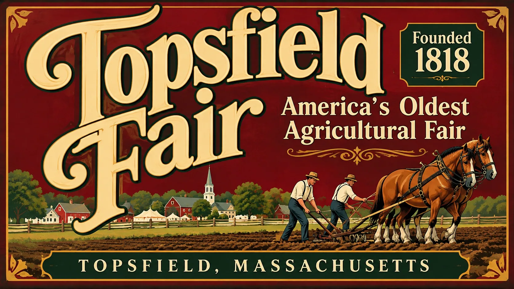 The Topsfield Fair sign at the fairgrounds in Topsfield, Massachusetts, the hero image for this day-by-day guide to the Topsfield Fair 2026
