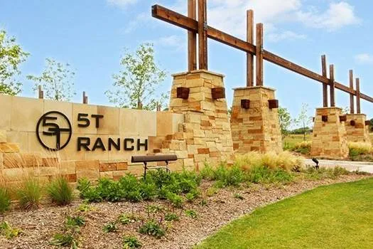 5T Ranch community entrance monument sign in Argyle, Texas