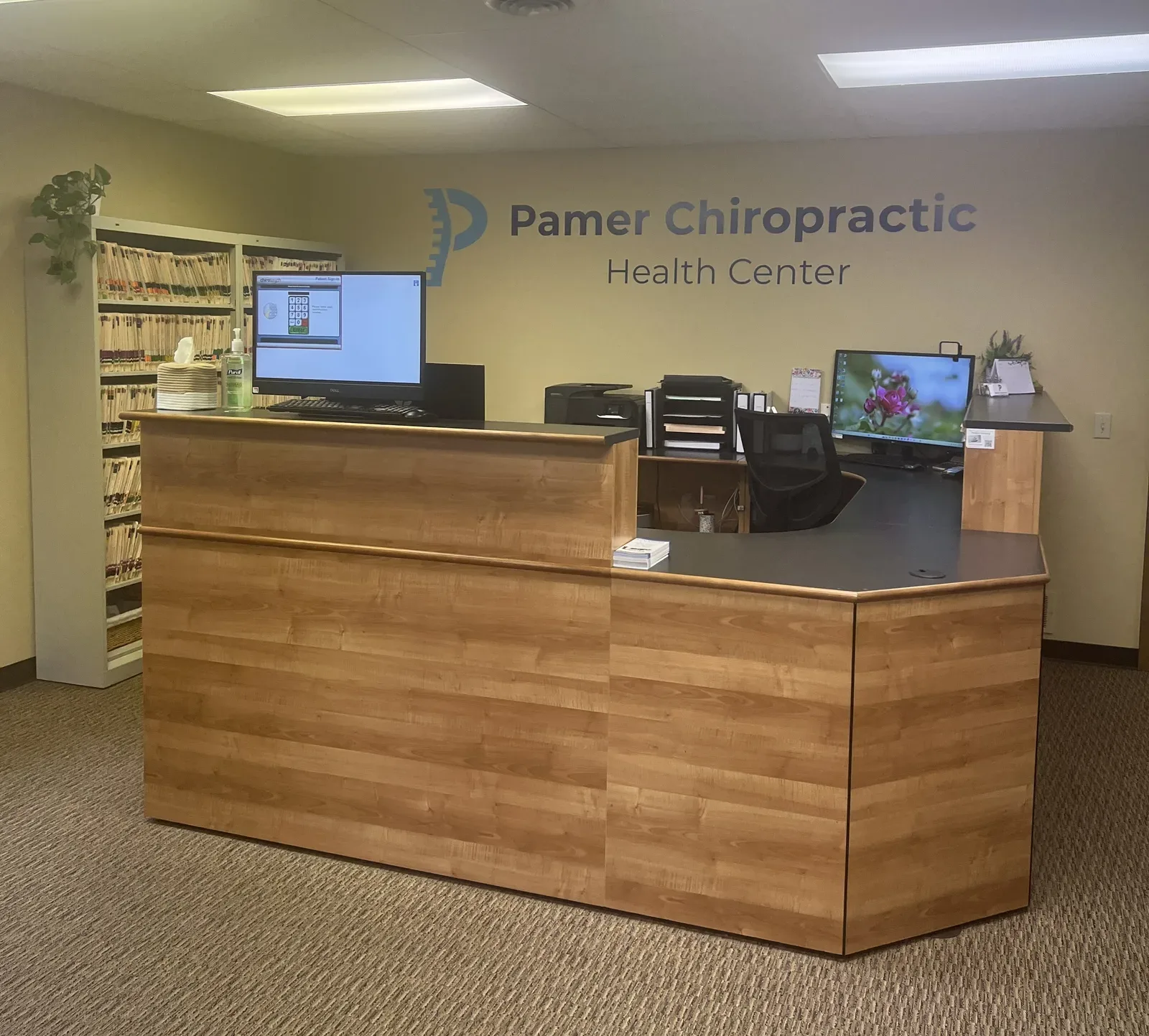 Front desk at Pamer Chiropractic Health Center in Akron, OH