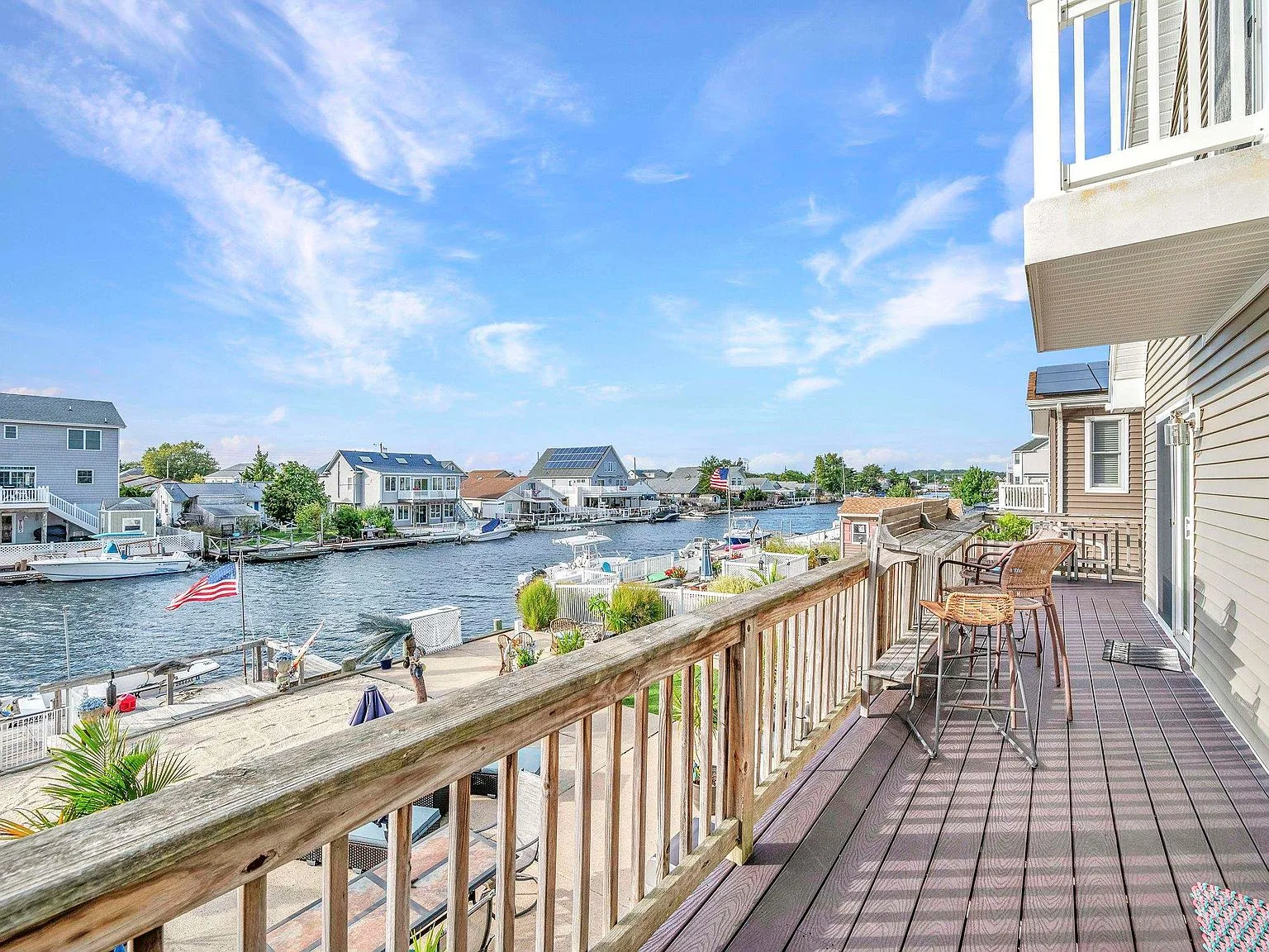 Elevated deck overlooking the lagoon