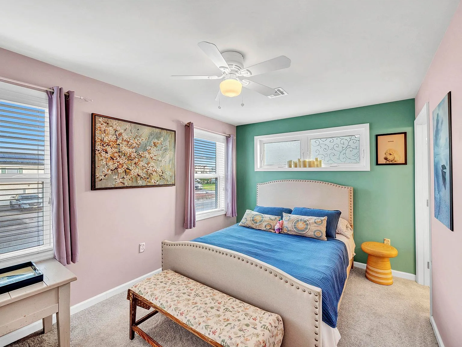 Bedroom with an accent wall