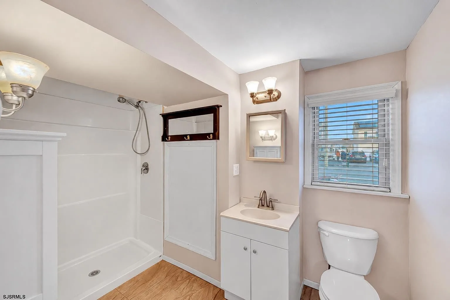 Downstairs bathroom with stand-up shower