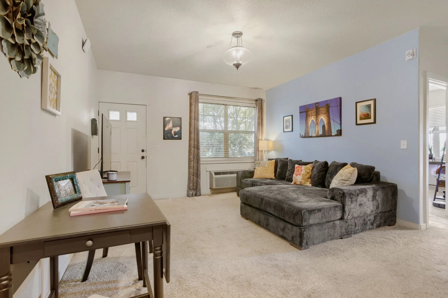 Living room with entry view at 648 NE Adwick Dr, Hillsboro, OR
