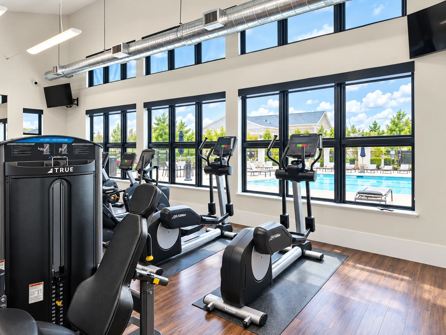 The fitness studio at Club Liberty in Summit at Liberty, Rio Vista, California