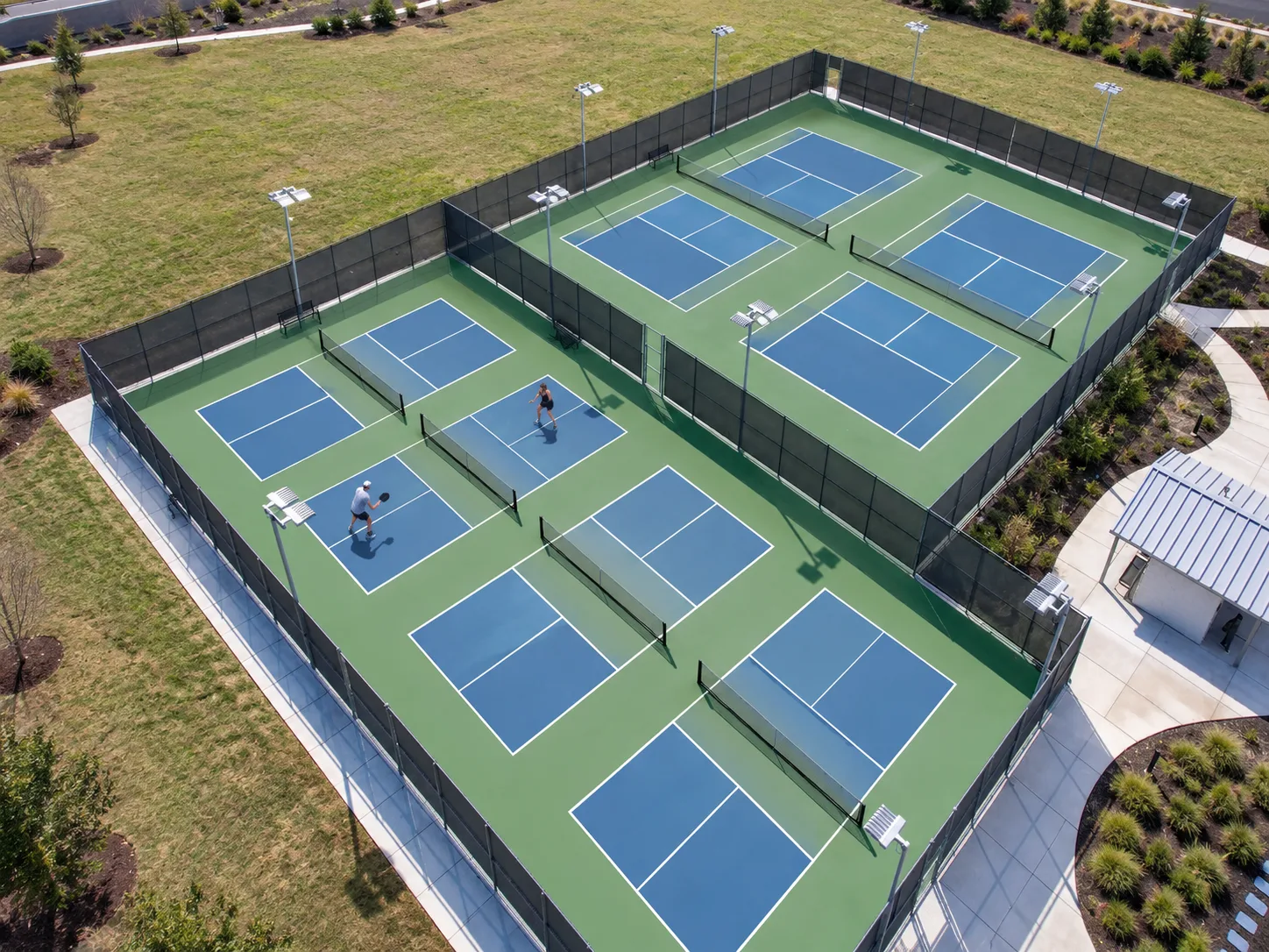 The pickleball courts at Club Liberty in Summit at Liberty, Rio Vista, California