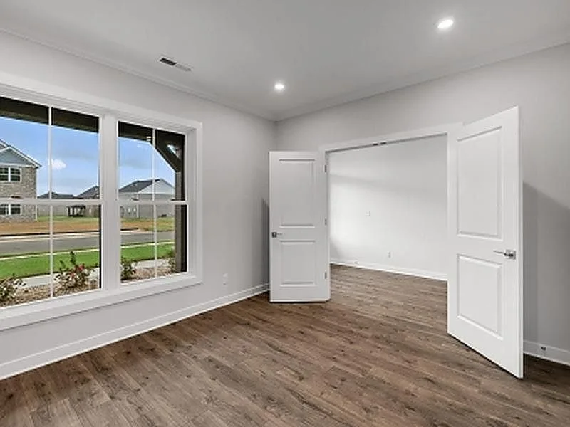Dedicated home office with double doors