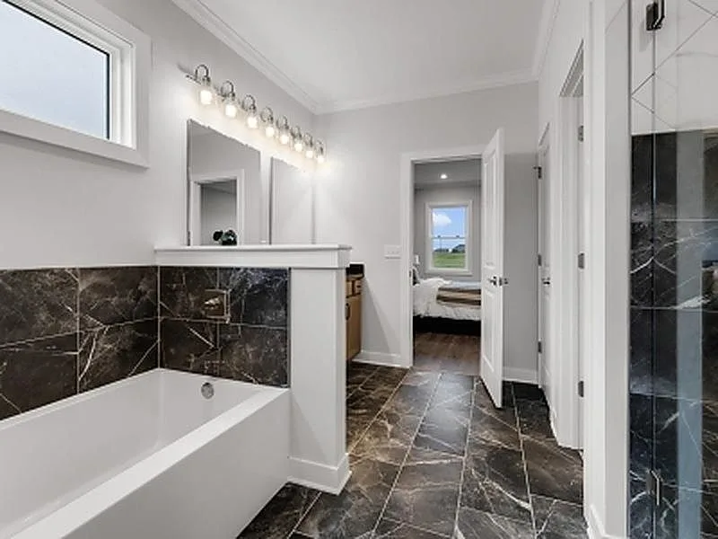 Primary bathroom soaking tub