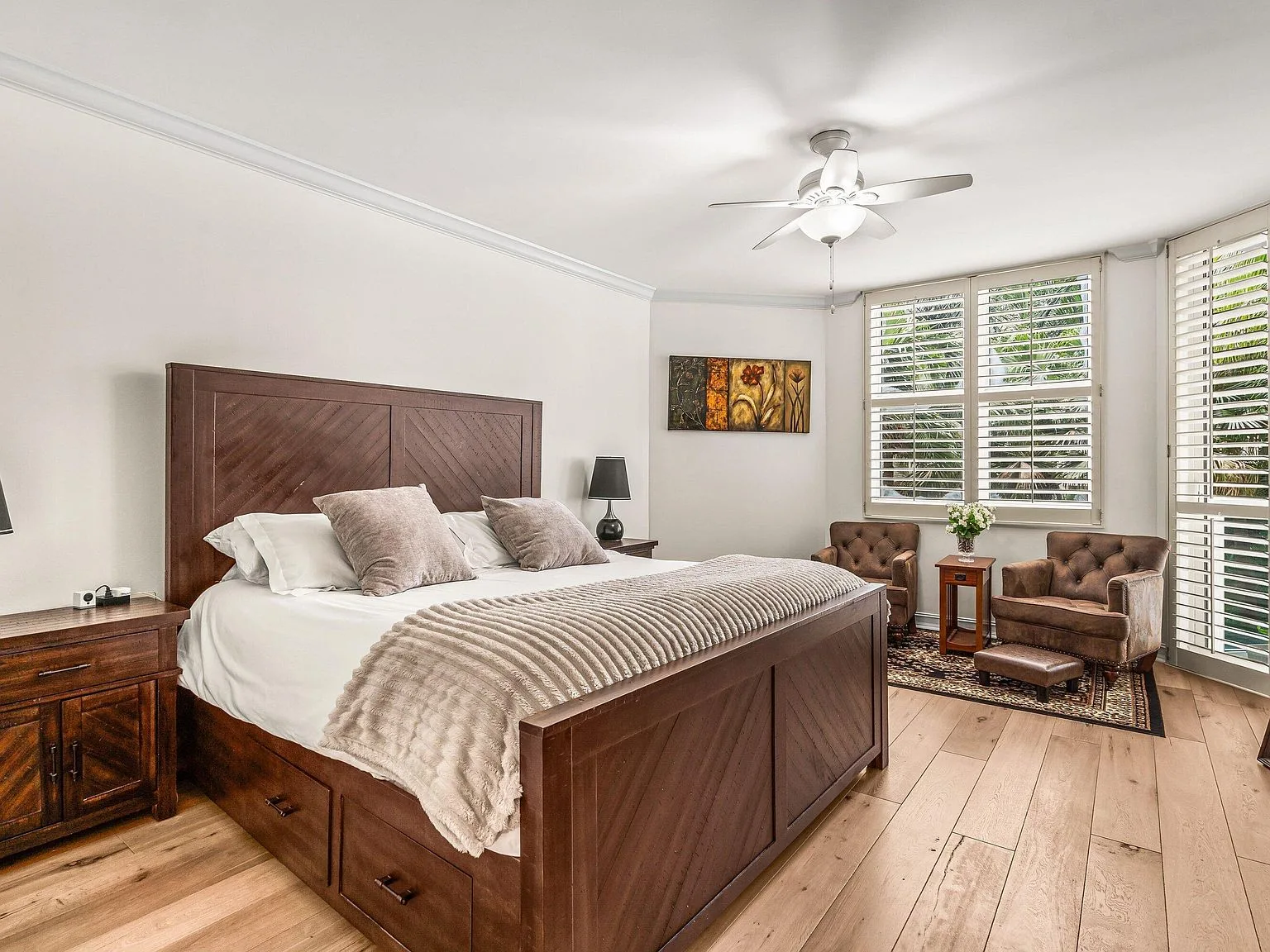 Primary bedroom at 500 SE Mizner Boulevard #A209 with soft natural light