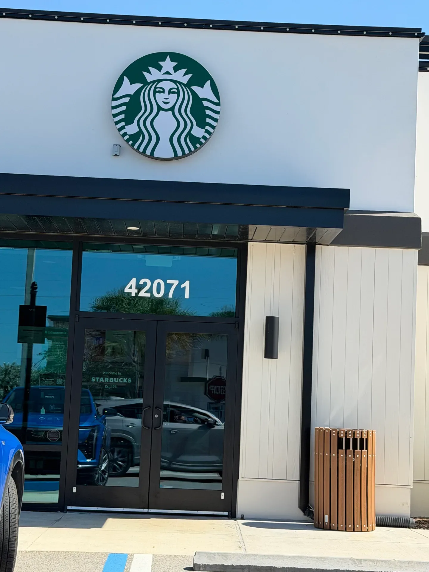 Starbucks entrance at Crescent B Commons in Babcock Ranch