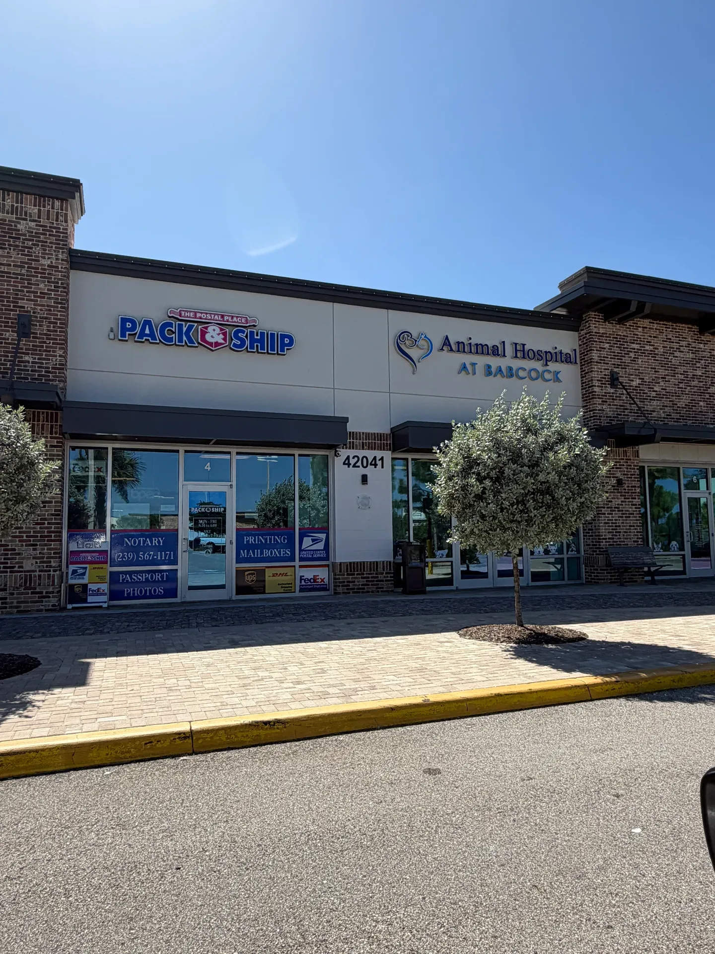 The Parcel Place and Animal Hospital at Babcock at Crescent B Commons in Babcock Ranch