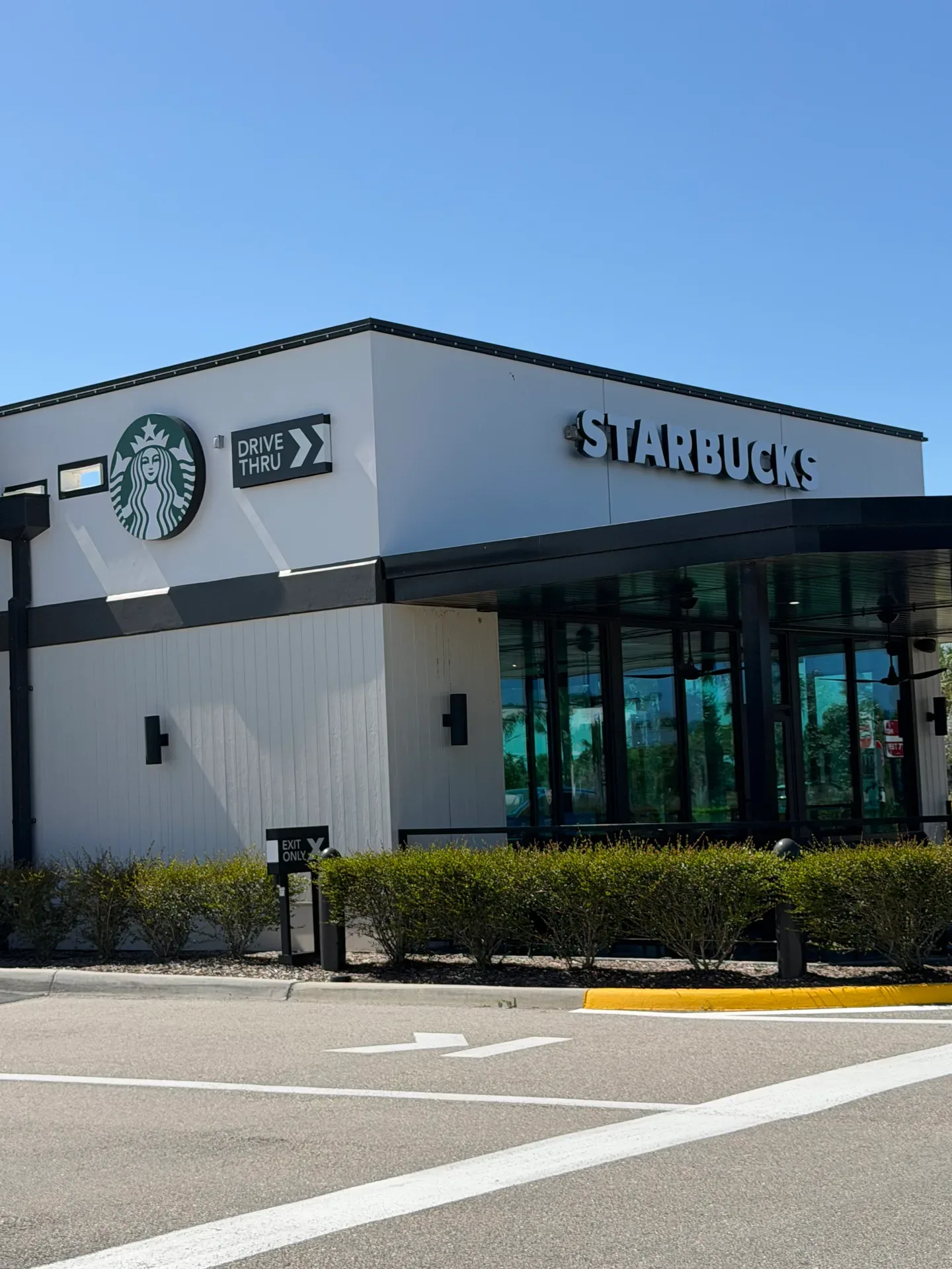 Starbucks corner building with drive-thru at Crescent B Commons in Babcock Ranch