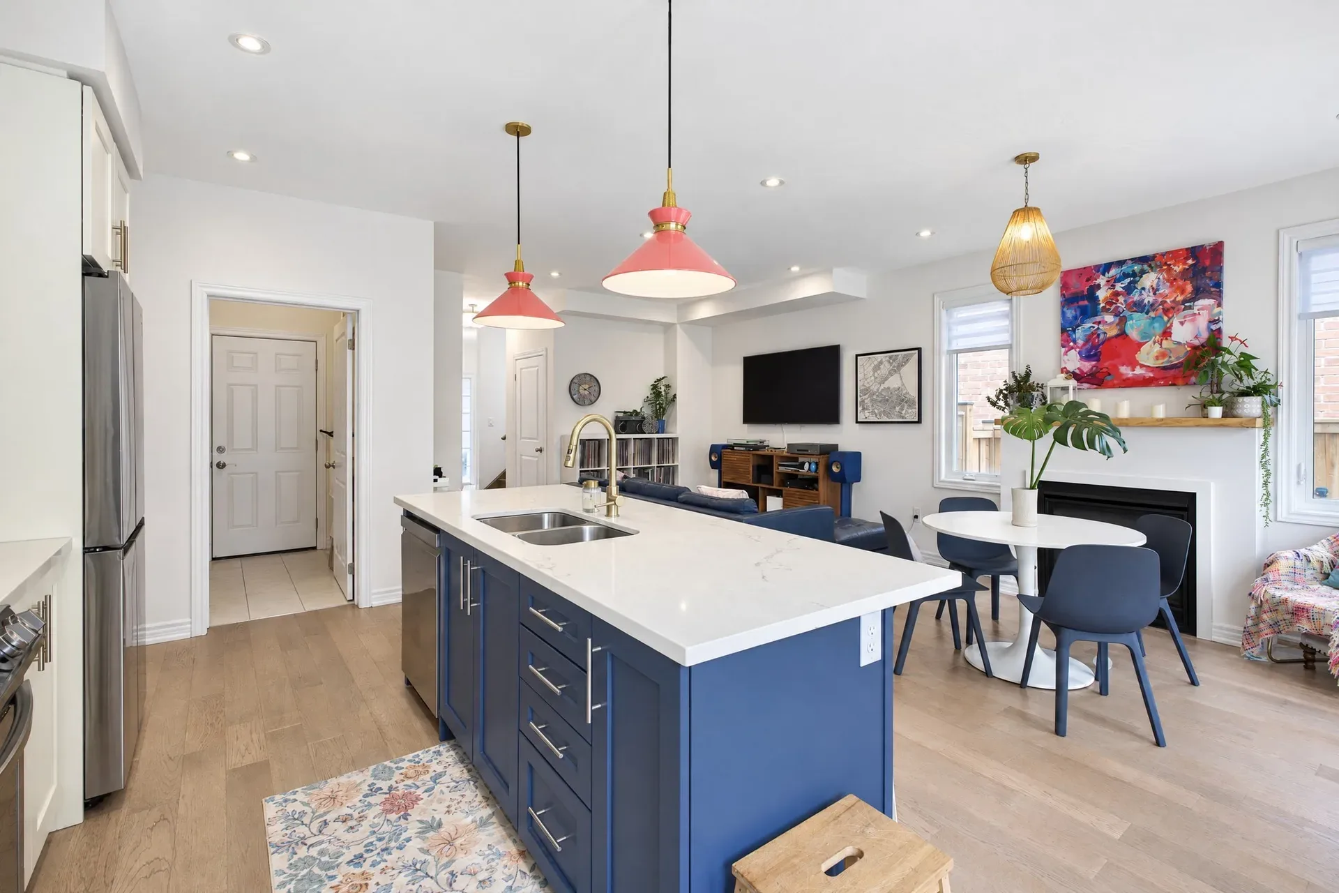 Kitchen, living and dining: One open, light-filled main floor