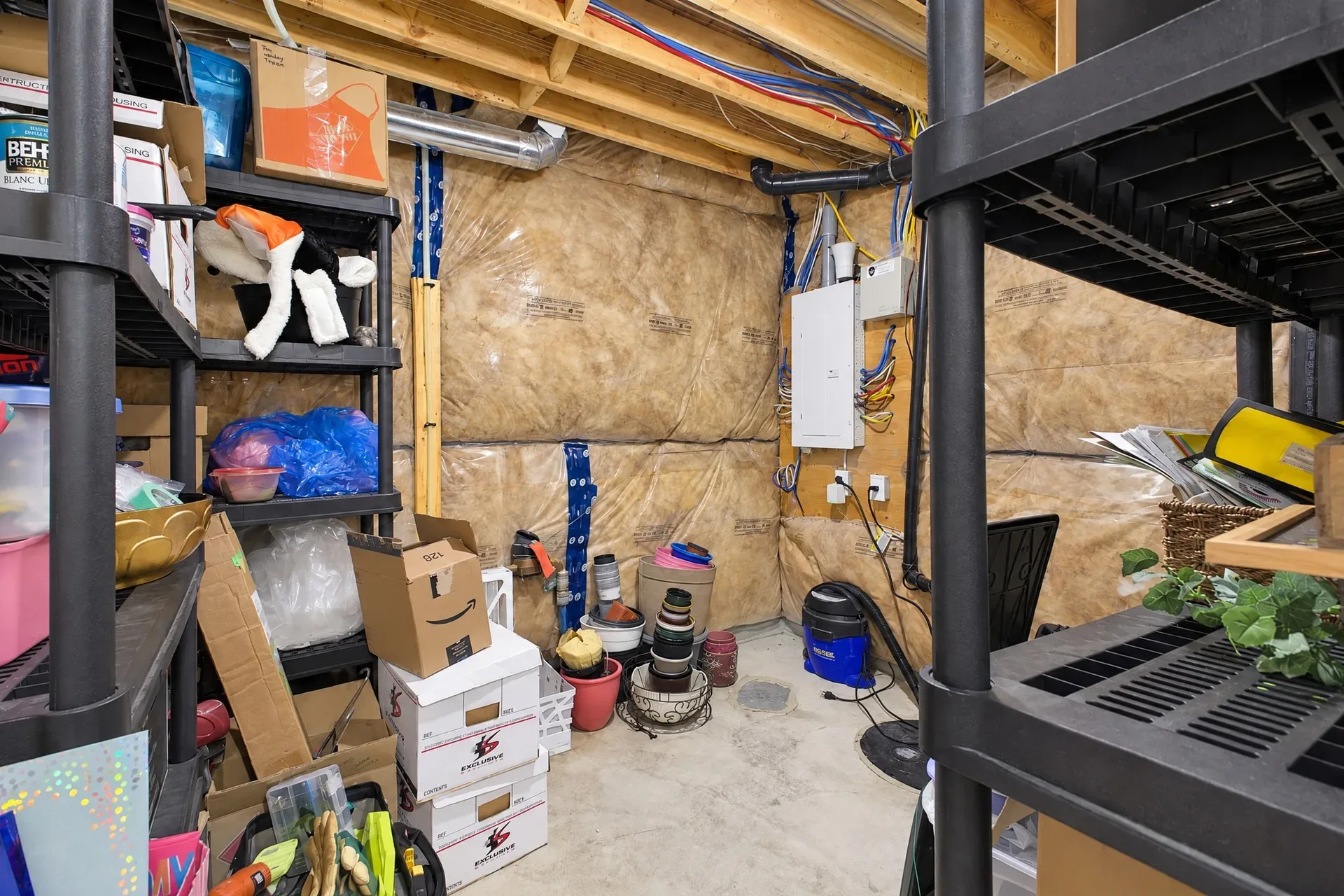 Basement storage: Utility and storage space awaiting your finish