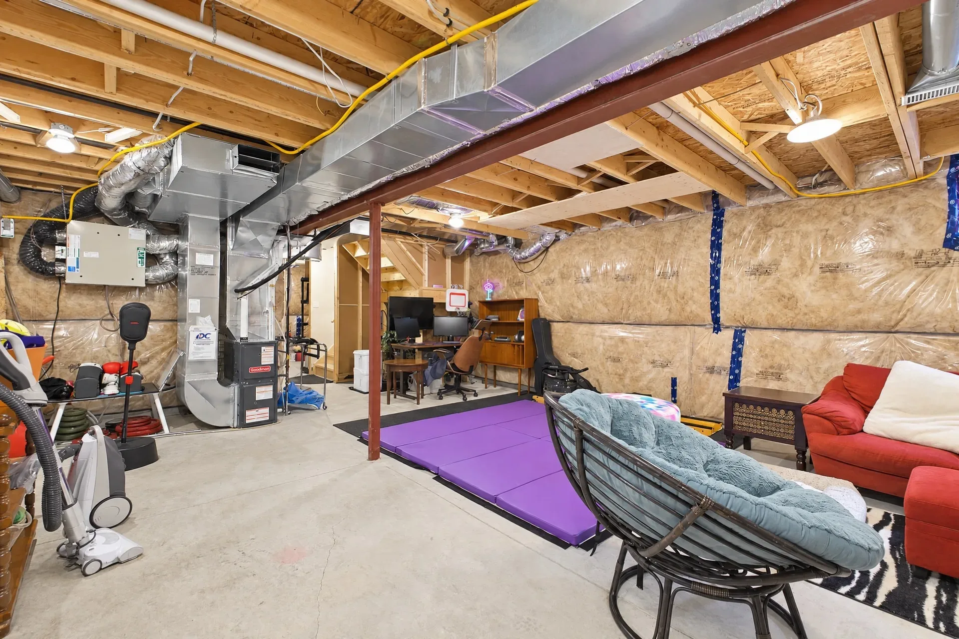 Basement flex space: Unfinished room ready to customize