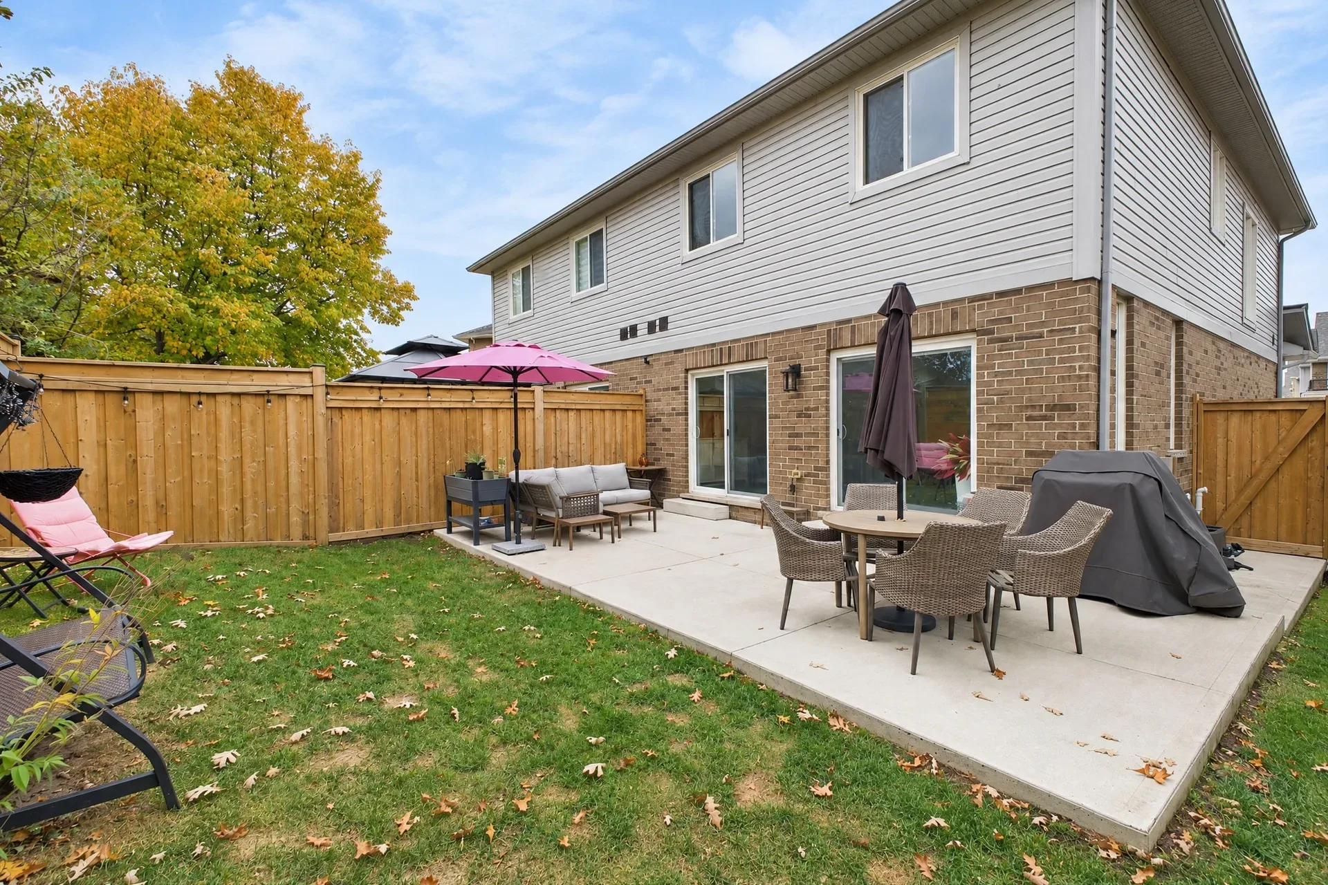 Backyard and patio: Patio, lawn and fenced rear yard