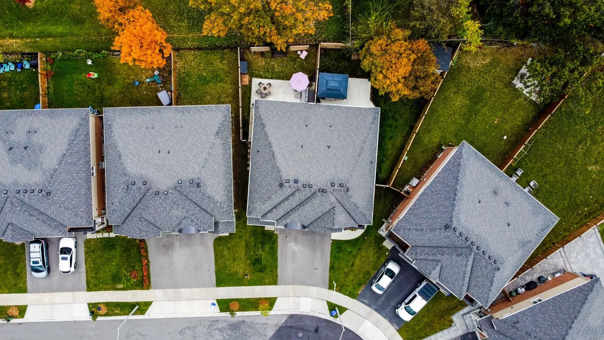 Aerial view: The home and its street from above