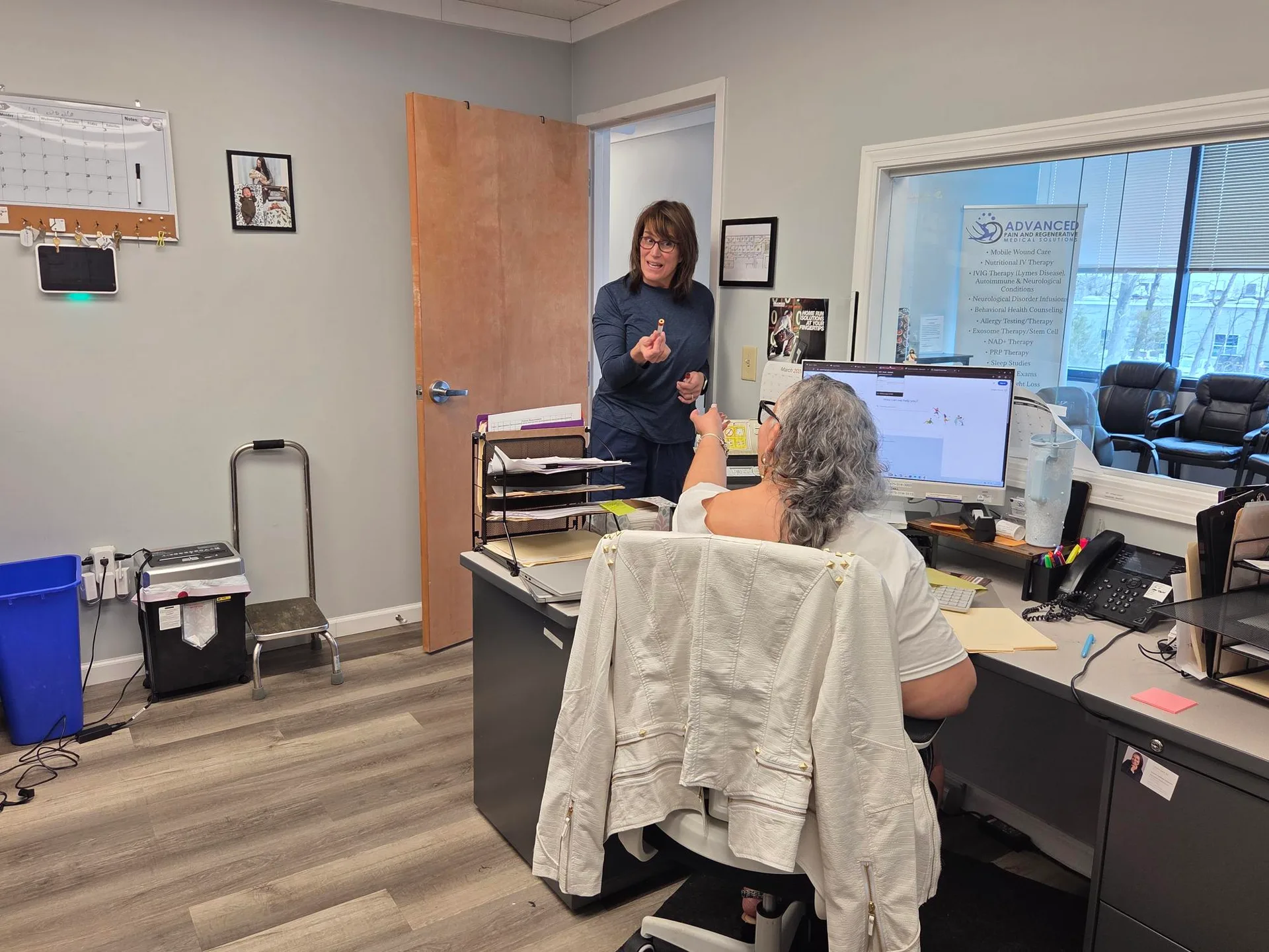 The administrative office at the APRM Solutions practice in Shelton, Connecticut