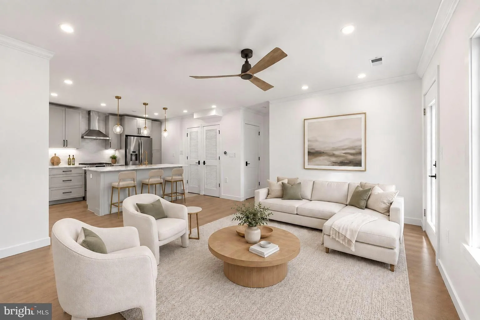 Open-concept living and kitchen at 1201 N Quinn St Unit 101, Arlington, VA