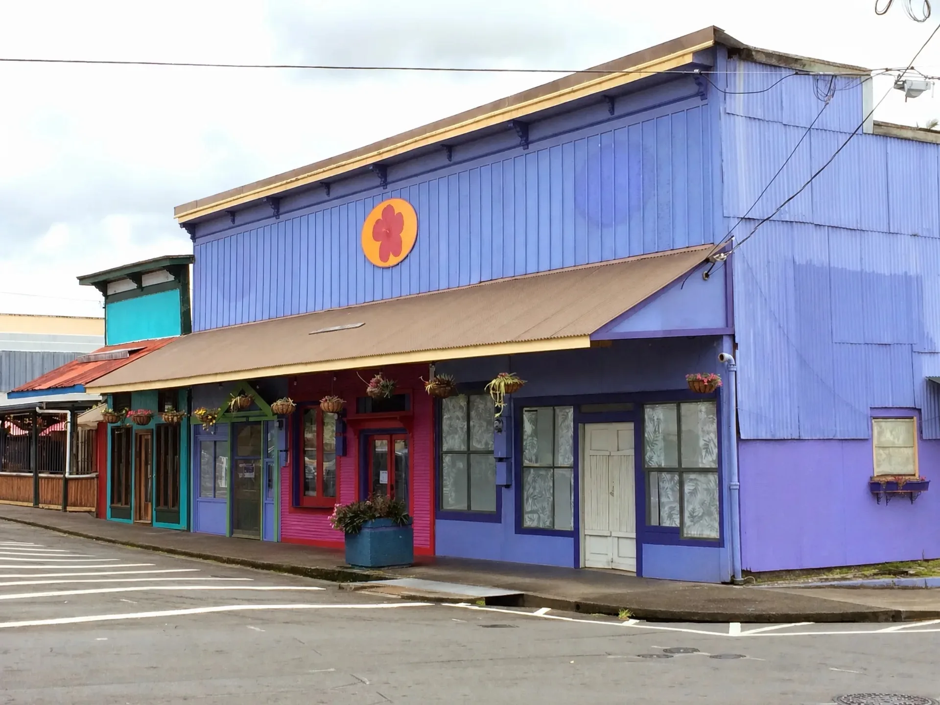 Colorful historic storefront buildings in downtown Hilo, Hawaiʻi