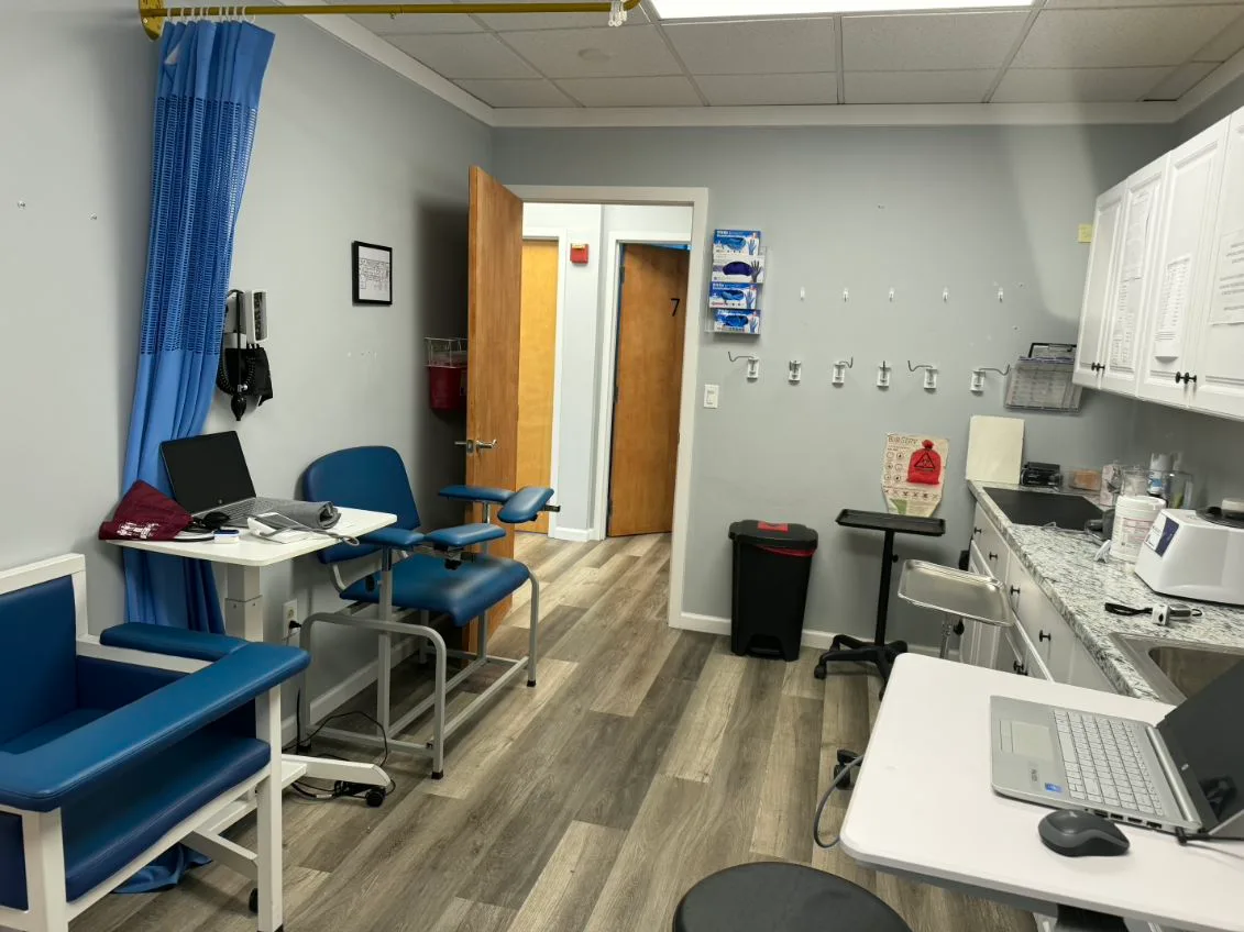 The medical examination room at APRM Solutions used for immigration medical exams