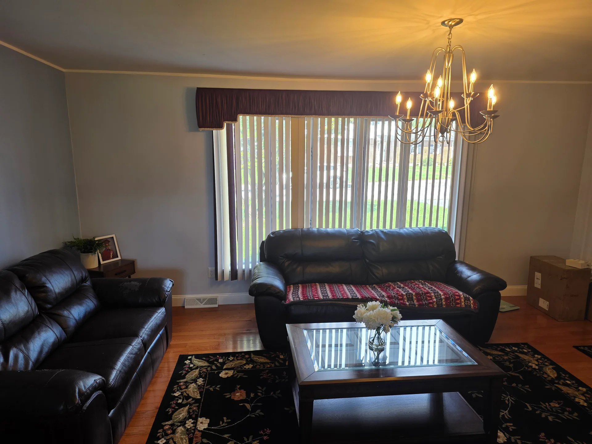 Formal living room with hardwood floors