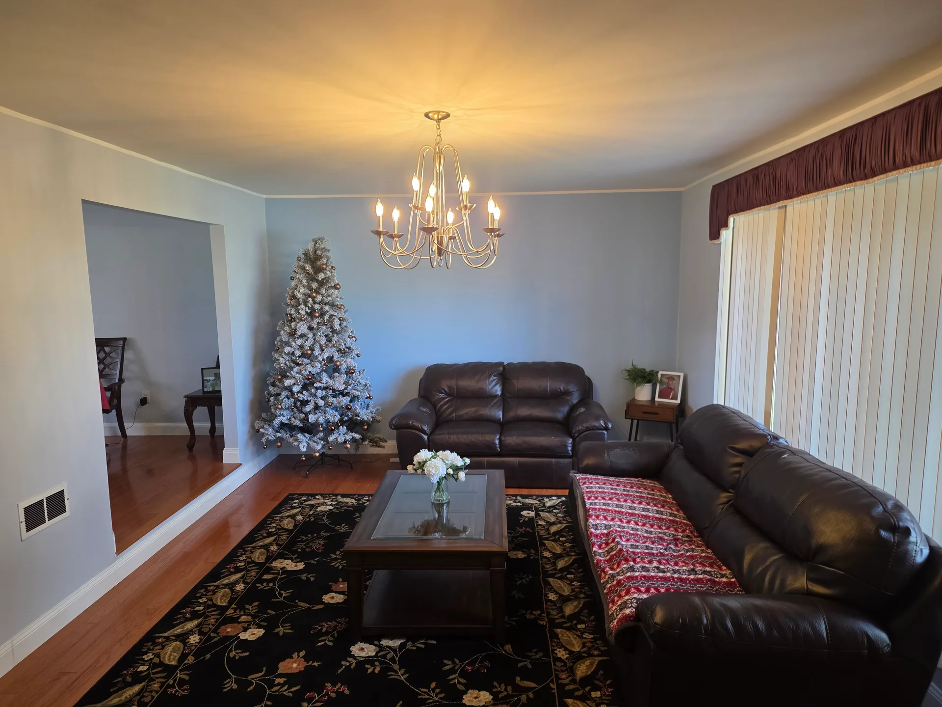 Living room interior with hardwood floors