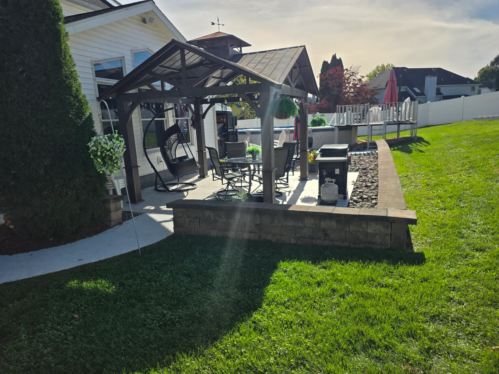 Gazebo and patio area in the backyard of 1906 Grouse Court, Forks Township PA