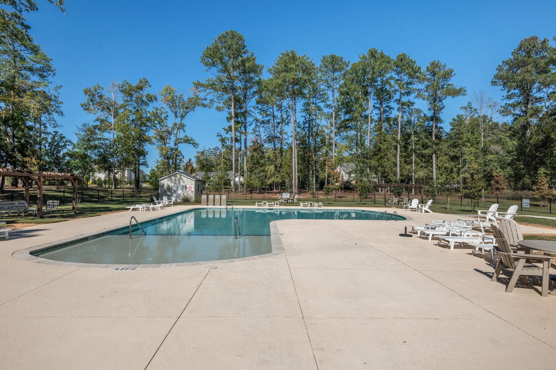 Community pool deck at Whitewater Landing