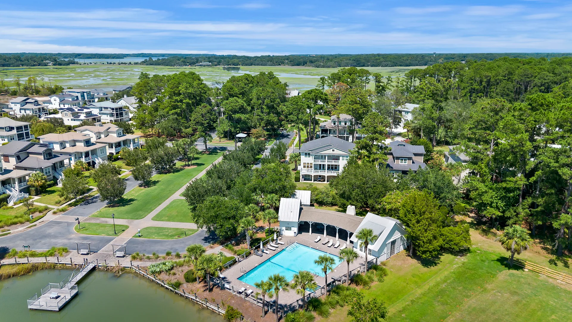Aerial Neighborhood View at 32 Hackney Pony Lane, Hilton Head Island SC