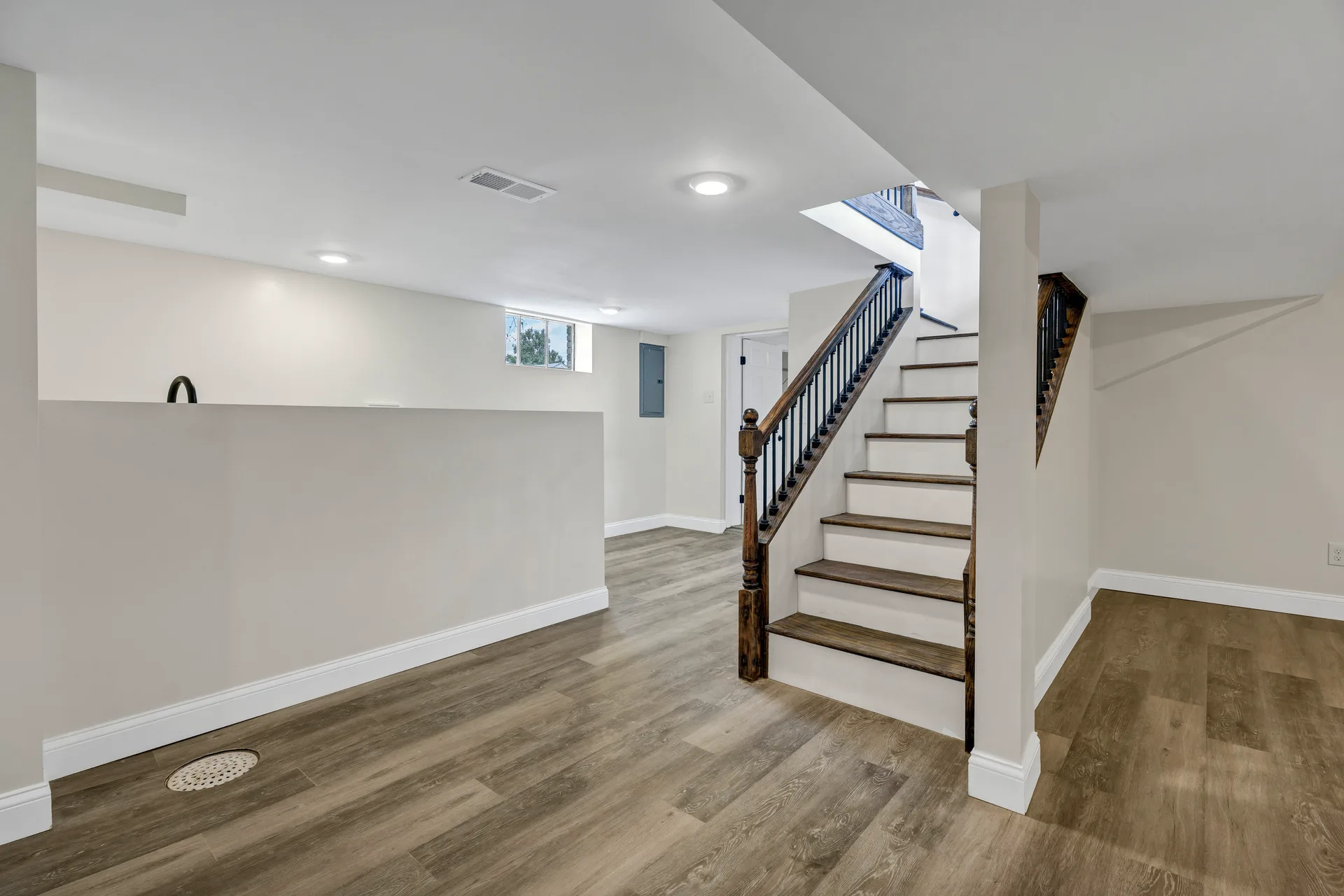 Finished basement recreation room