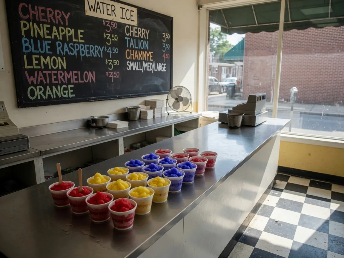 All-natural water ice served at John's Water Ice, a South Philly institution since 1945